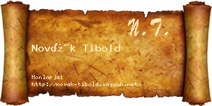 Novák Tibold névjegykártya